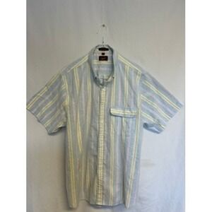 Arnie Arnold Palmer Mens XL Short Sleeve Striped Button Down Shirt Pastel Preppy